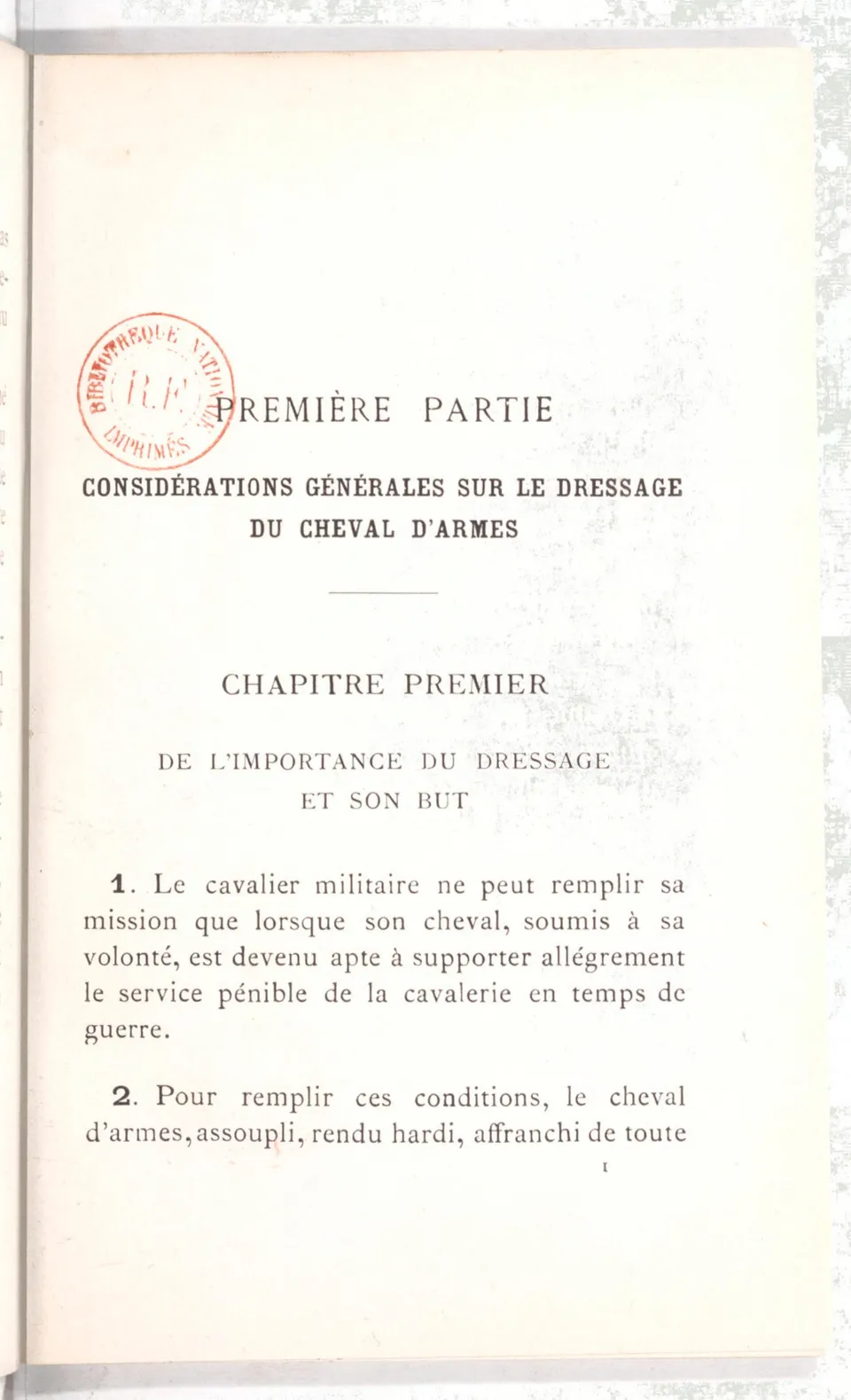 Règlement pour le dressage du cheval d'armes : établi en 1908 par la Commission de l'Ecole d'application de cavalerie des officiers à Saint-Pétersbourg, скан 16 из 175