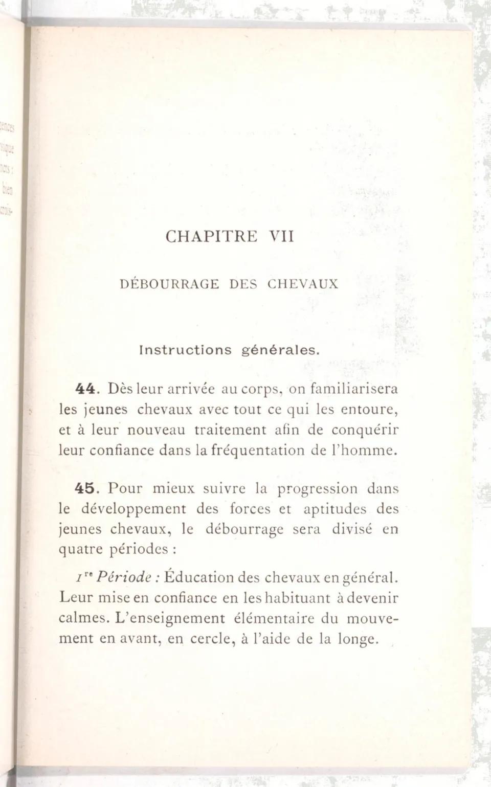 Règlement pour le dressage du cheval d'armes : établi en 1908 par la Commission de l'Ecole d'application de cavalerie des officiers à Saint-Pétersbourg, скан 42 из 175