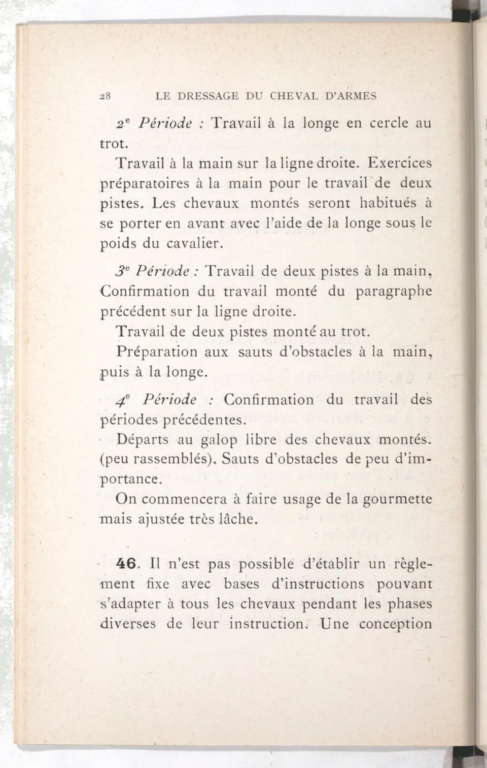 Règlement pour le dressage du cheval d'armes : établi en 1908 par la Commission de l'Ecole d'application de cavalerie des officiers à Saint-Pétersbourg, скан 43 из 175