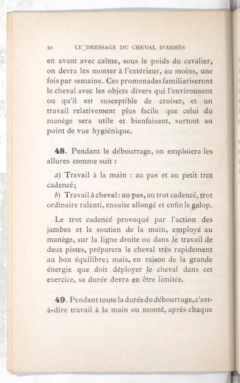 Règlement pour le dressage du cheval d'armes : établi en 1908 par la Commission de l'Ecole d'application de cavalerie des officiers à Saint-Pétersbourg, скан 45 из 175