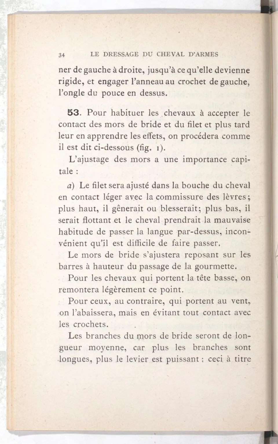 Règlement pour le dressage du cheval d'armes : établi en 1908 par la Commission de l'Ecole d'application de cavalerie des officiers à Saint-Pétersbourg, скан 49 из 175