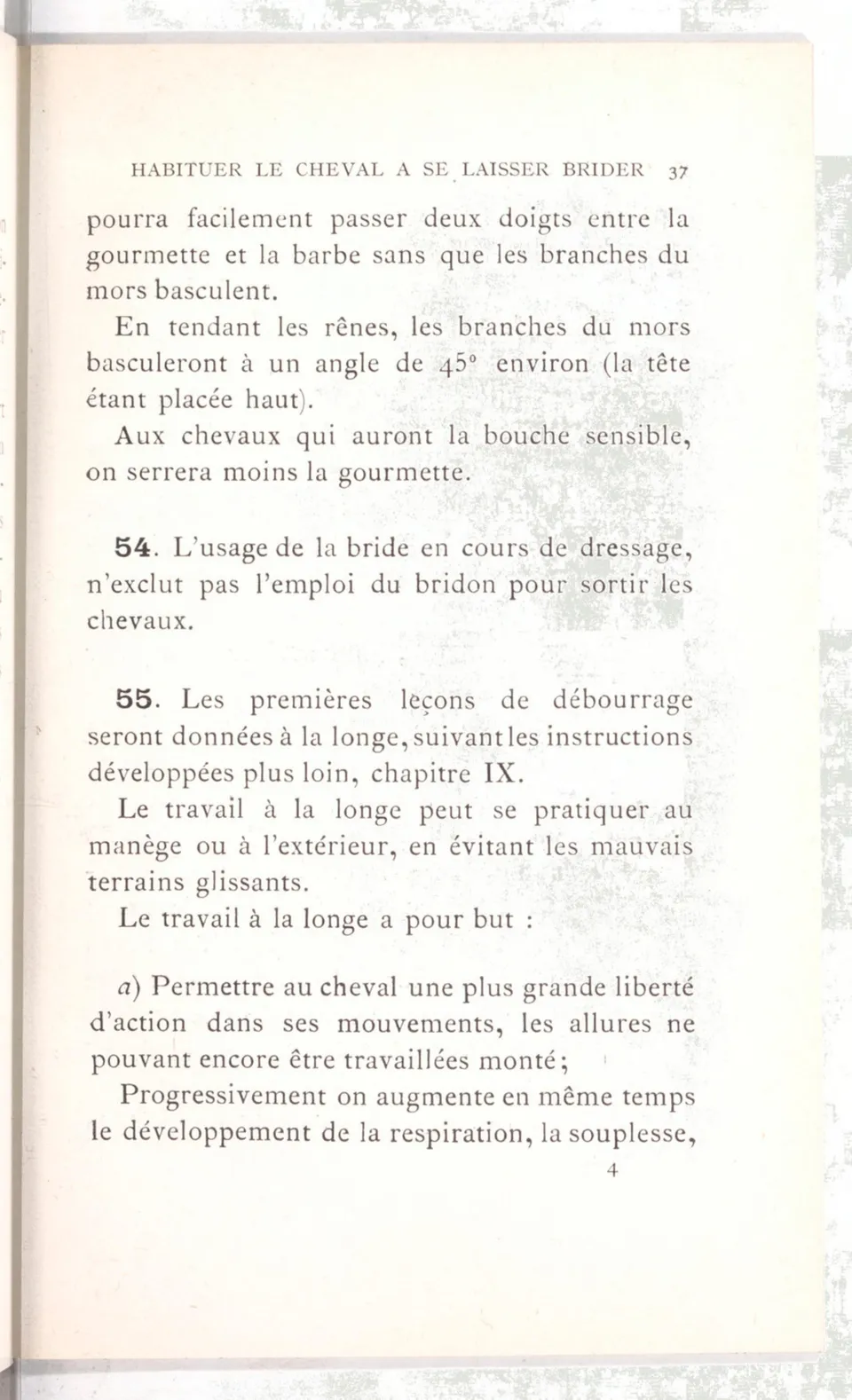 Règlement pour le dressage du cheval d'armes : établi en 1908 par la Commission de l'Ecole d'application de cavalerie des officiers à Saint-Pétersbourg, скан 52 из 175