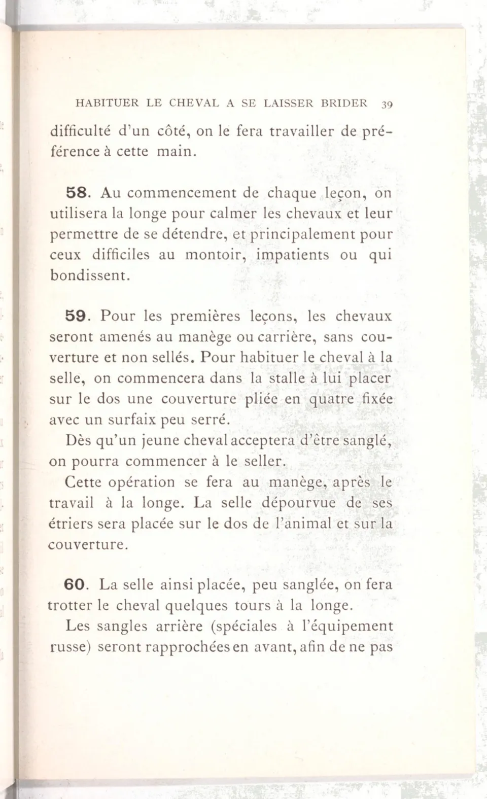 Règlement pour le dressage du cheval d'armes : établi en 1908 par la Commission de l'Ecole d'application de cavalerie des officiers à Saint-Pétersbourg, скан 54 из 175