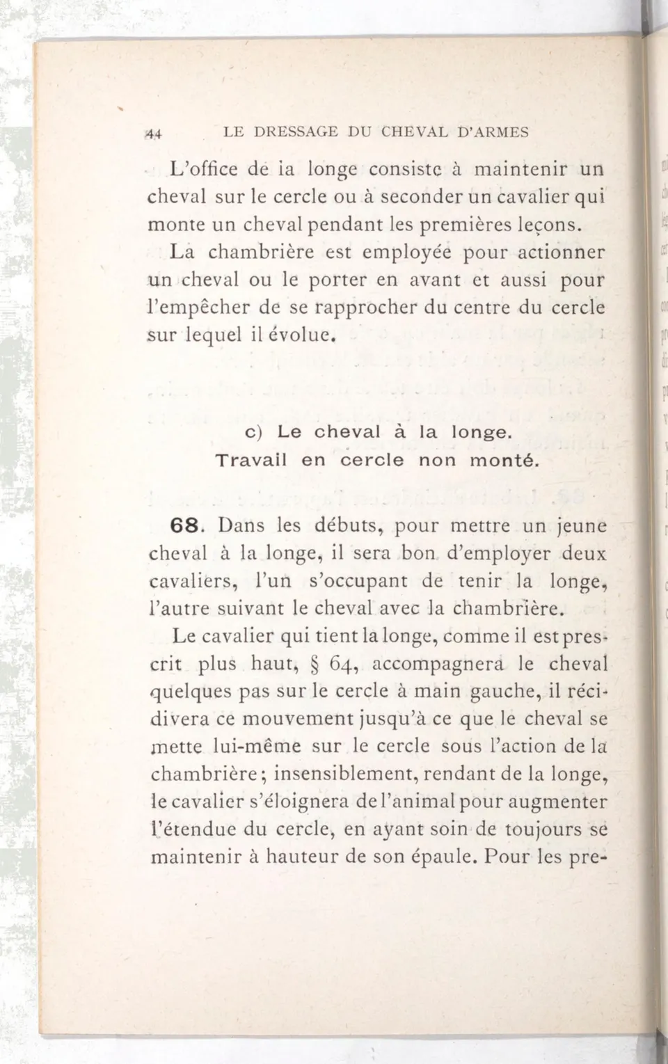 Règlement pour le dressage du cheval d'armes : établi en 1908 par la Commission de l'Ecole d'application de cavalerie des officiers à Saint-Pétersbourg, скан 59 из 175