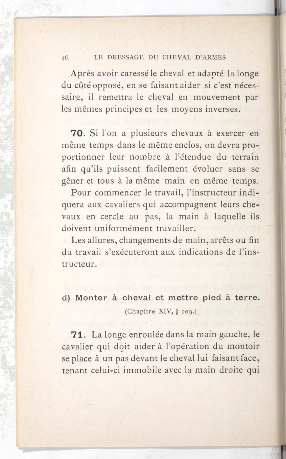 Règlement pour le dressage du cheval d'armes : établi en 1908 par la Commission de l'Ecole d'application de cavalerie des officiers à Saint-Pétersbourg, скан 61 из 175