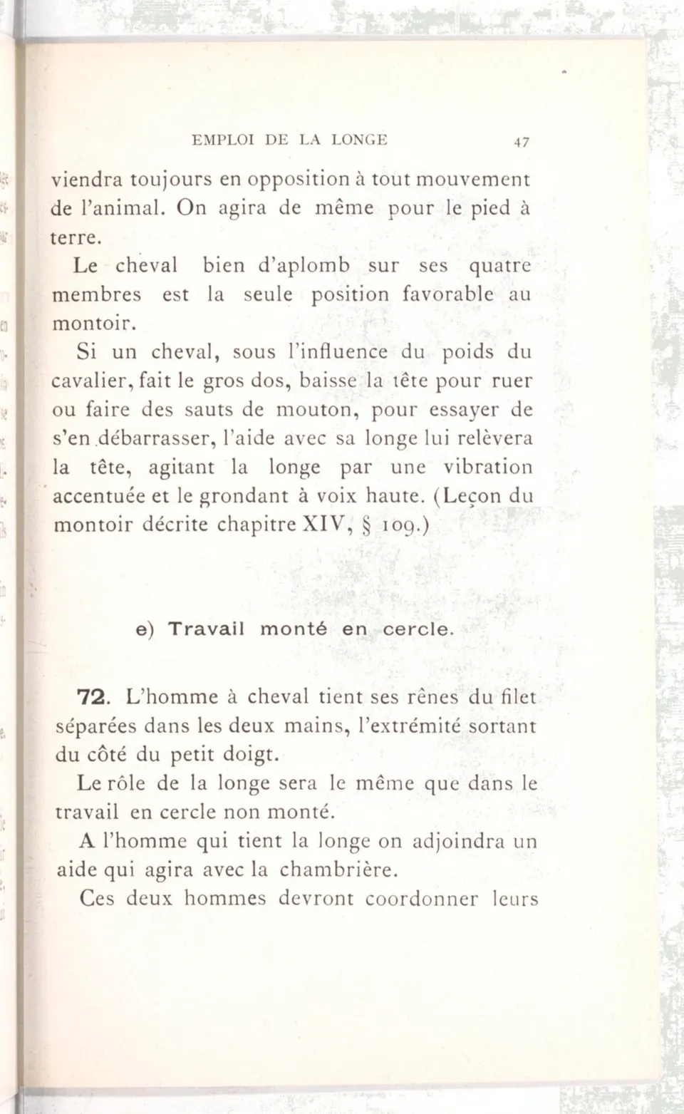 Règlement pour le dressage du cheval d'armes : établi en 1908 par la Commission de l'Ecole d'application de cavalerie des officiers à Saint-Pétersbourg, скан 62 из 175