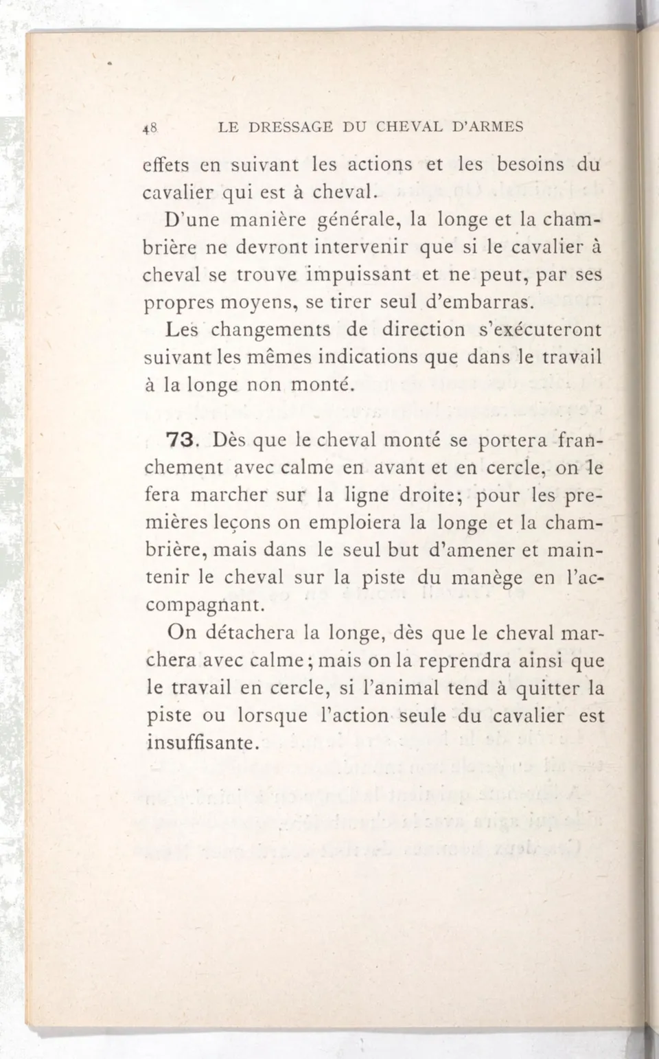 Règlement pour le dressage du cheval d'armes : établi en 1908 par la Commission de l'Ecole d'application de cavalerie des officiers à Saint-Pétersbourg, скан 63 из 175