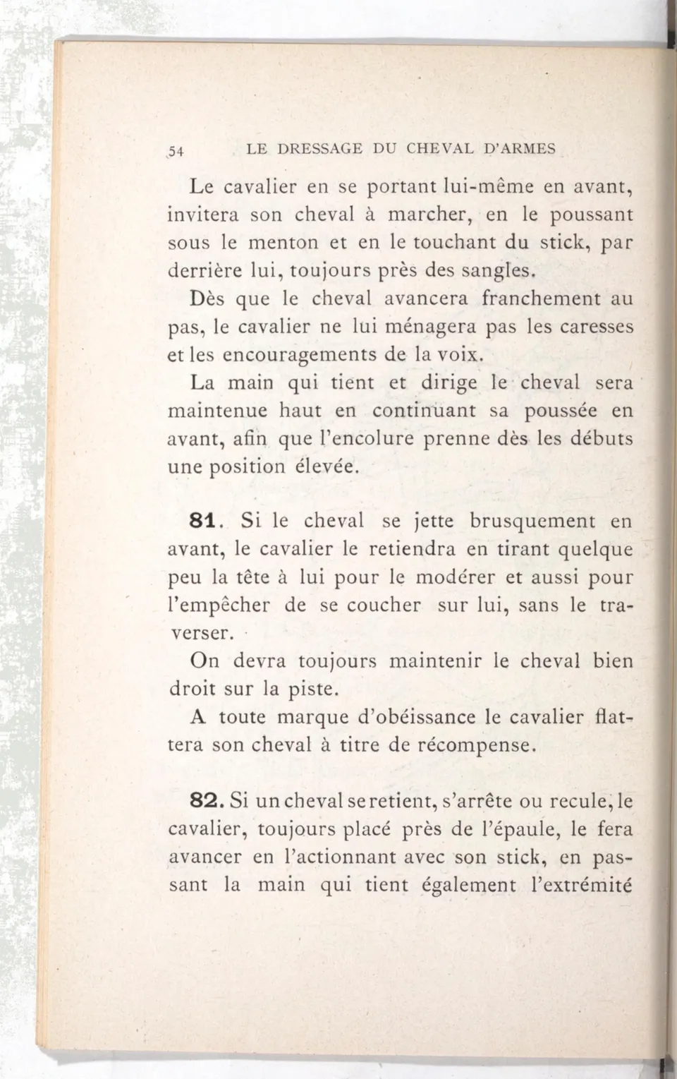 Règlement pour le dressage du cheval d'armes : établi en 1908 par la Commission de l'Ecole d'application de cavalerie des officiers à Saint-Pétersbourg, скан 69 из 175