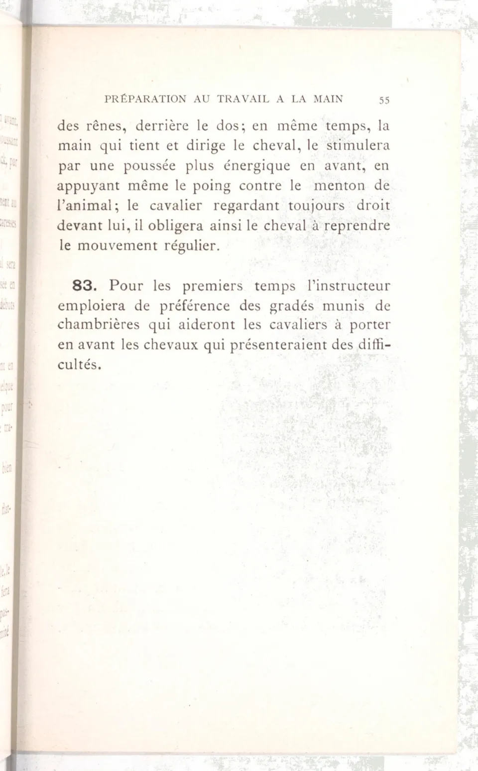 Règlement pour le dressage du cheval d'armes : établi en 1908 par la Commission de l'Ecole d'application de cavalerie des officiers à Saint-Pétersbourg, скан 70 из 175