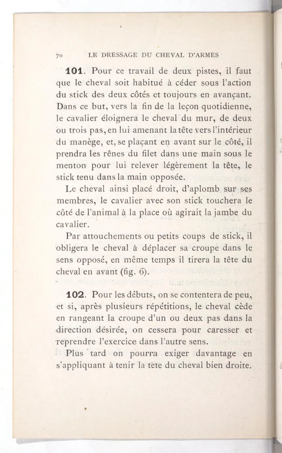 Règlement pour le dressage du cheval d'armes : établi en 1908 par la Commission de l'Ecole d'application de cavalerie des officiers à Saint-Pétersbourg, скан 85 из 175