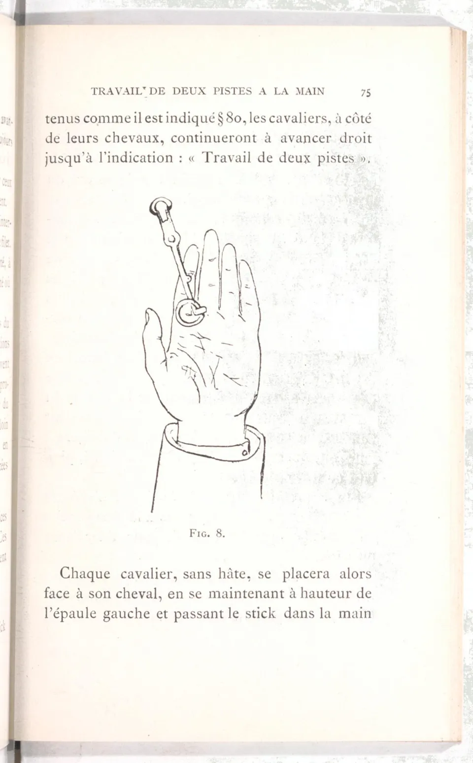 Règlement pour le dressage du cheval d'armes : établi en 1908 par la Commission de l'Ecole d'application de cavalerie des officiers à Saint-Pétersbourg, скан 90 из 175