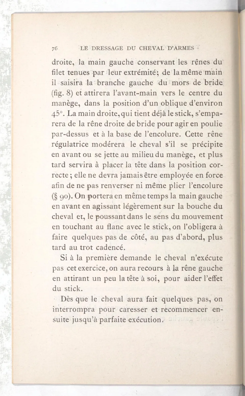 Règlement pour le dressage du cheval d'armes : établi en 1908 par la Commission de l'Ecole d'application de cavalerie des officiers à Saint-Pétersbourg, скан 91 из 175