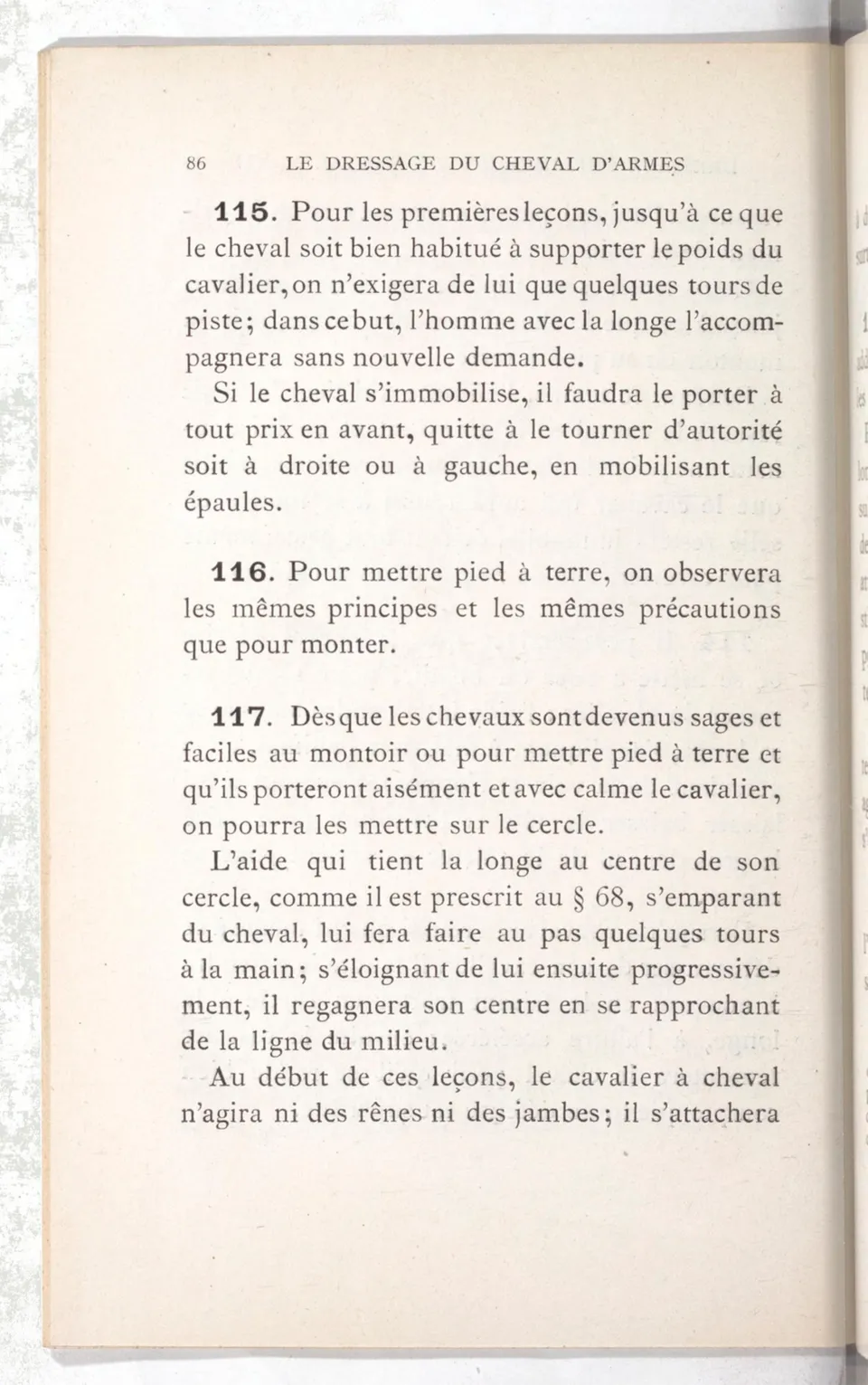 Règlement pour le dressage du cheval d'armes : établi en 1908 par la Commission de l'Ecole d'application de cavalerie des officiers à Saint-Pétersbourg, скан 101 из 175