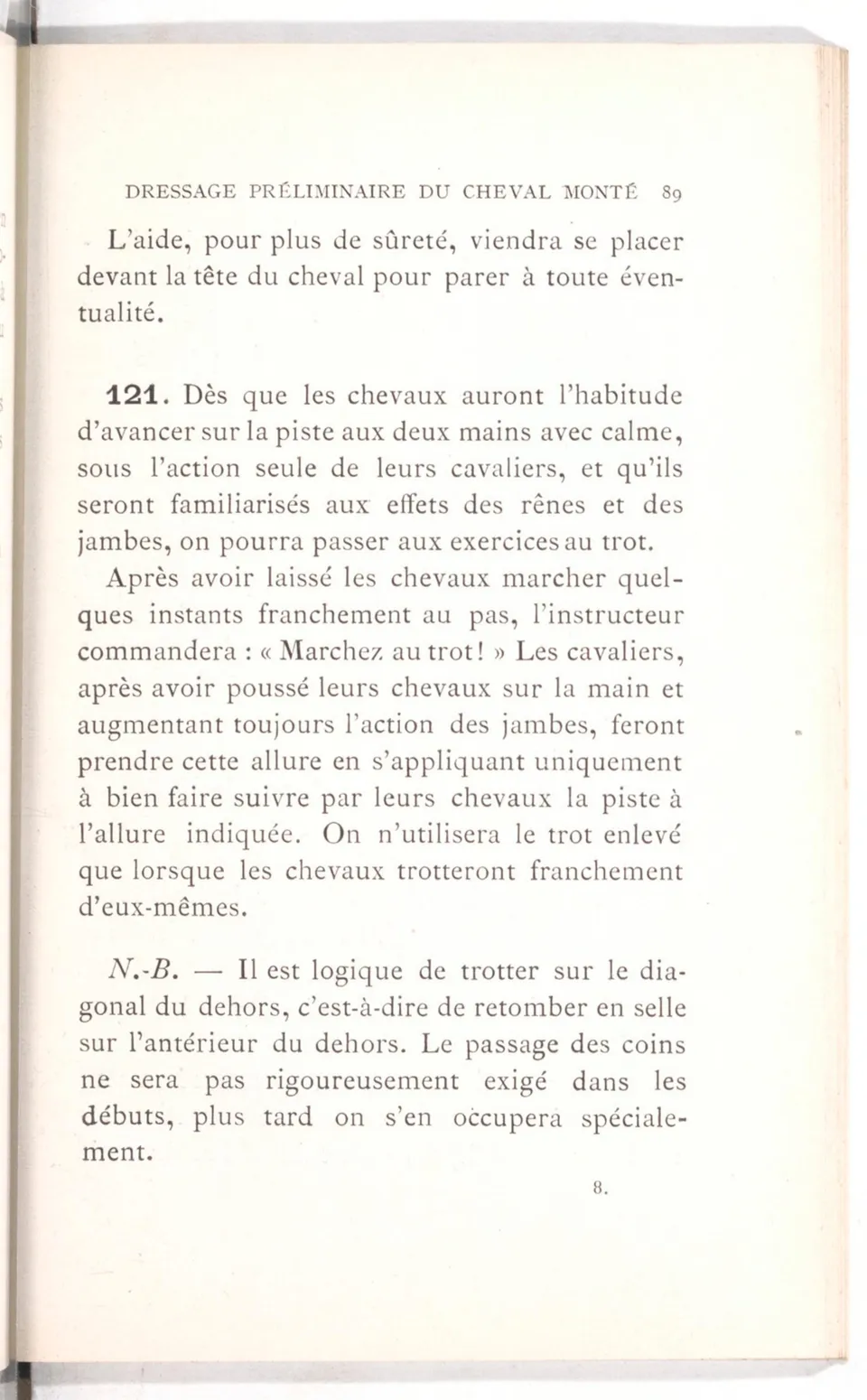 Règlement pour le dressage du cheval d'armes : établi en 1908 par la Commission de l'Ecole d'application de cavalerie des officiers à Saint-Pétersbourg, скан 104 из 175
