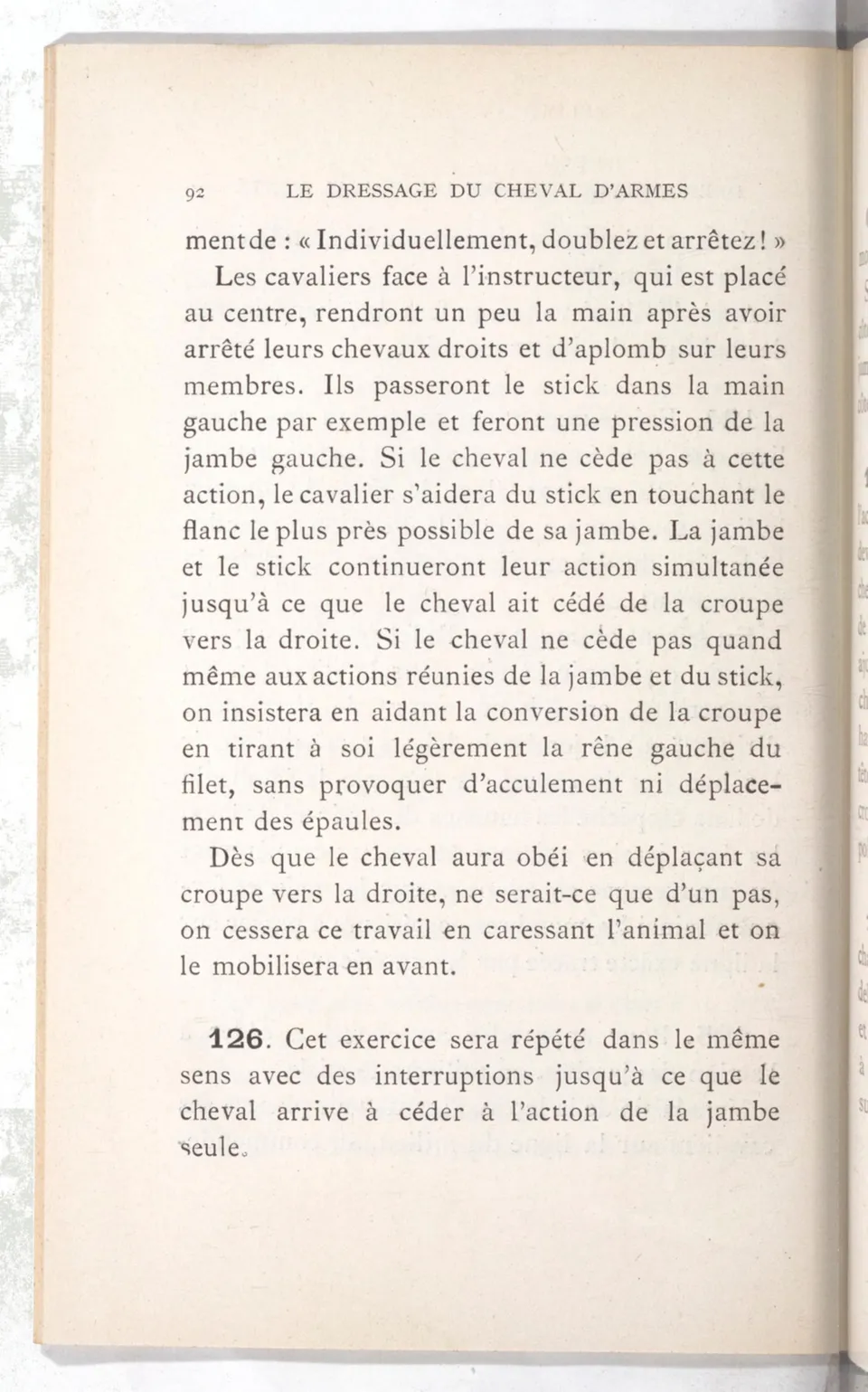 Règlement pour le dressage du cheval d'armes : établi en 1908 par la Commission de l'Ecole d'application de cavalerie des officiers à Saint-Pétersbourg, скан 107 из 175