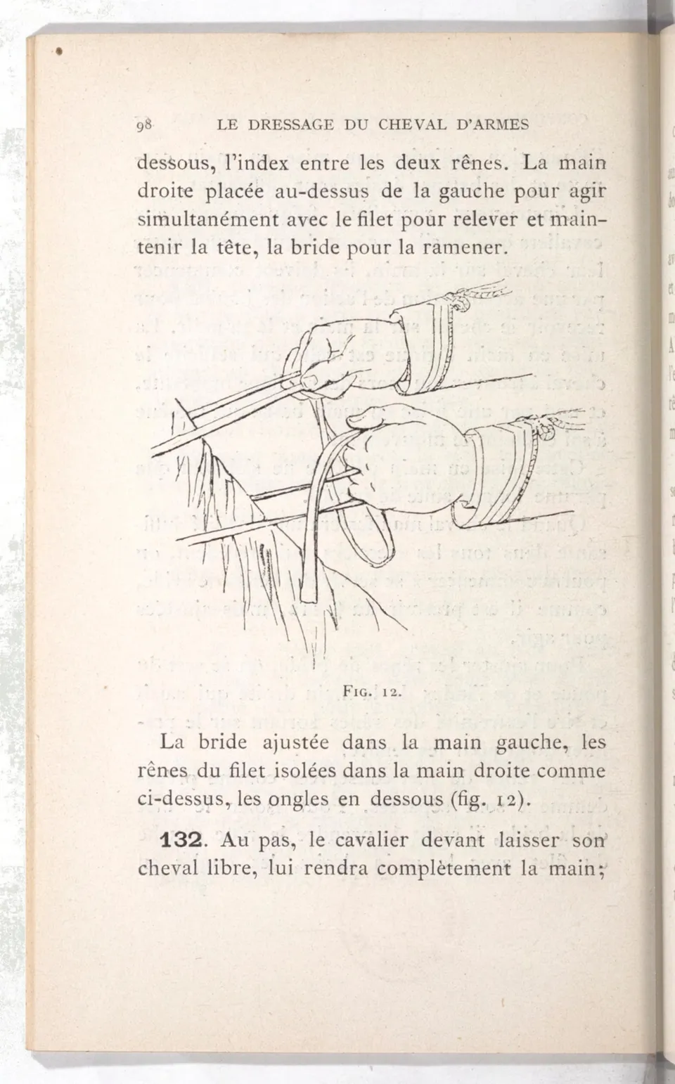 Règlement pour le dressage du cheval d'armes : établi en 1908 par la Commission de l'Ecole d'application de cavalerie des officiers à Saint-Pétersbourg, скан 113 из 175