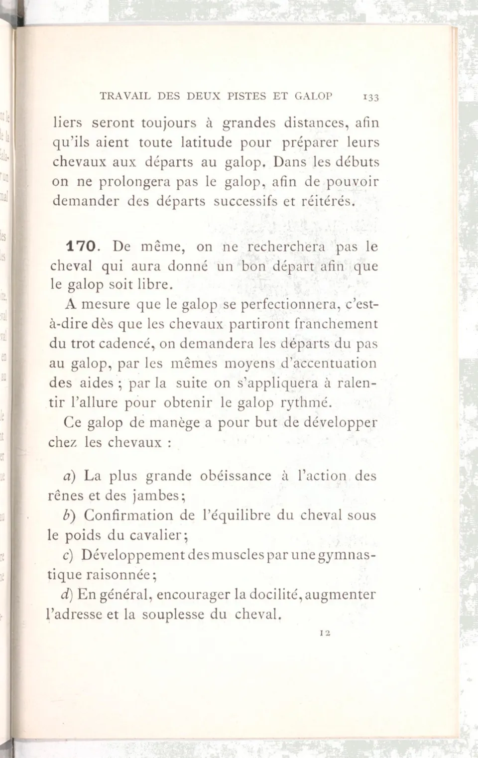 Règlement pour le dressage du cheval d'armes : établi en 1908 par la Commission de l'Ecole d'application de cavalerie des officiers à Saint-Pétersbourg, скан 148 из 175
