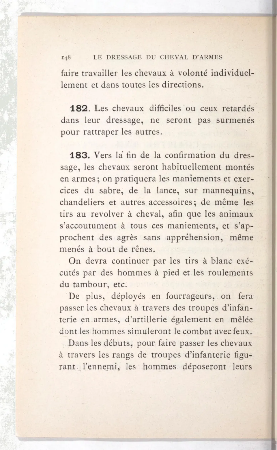 Règlement pour le dressage du cheval d'armes : établi en 1908 par la Commission de l'Ecole d'application de cavalerie des officiers à Saint-Pétersbourg, скан 163 из 175